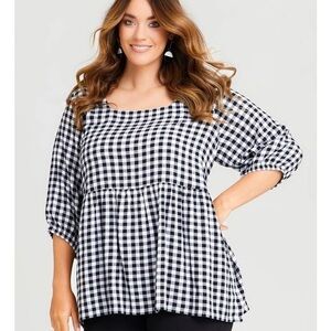 NWT Gingham Top